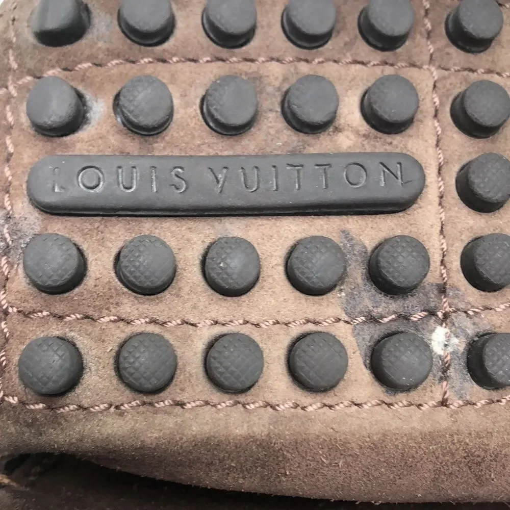 Louis Vuitton suede slip ons